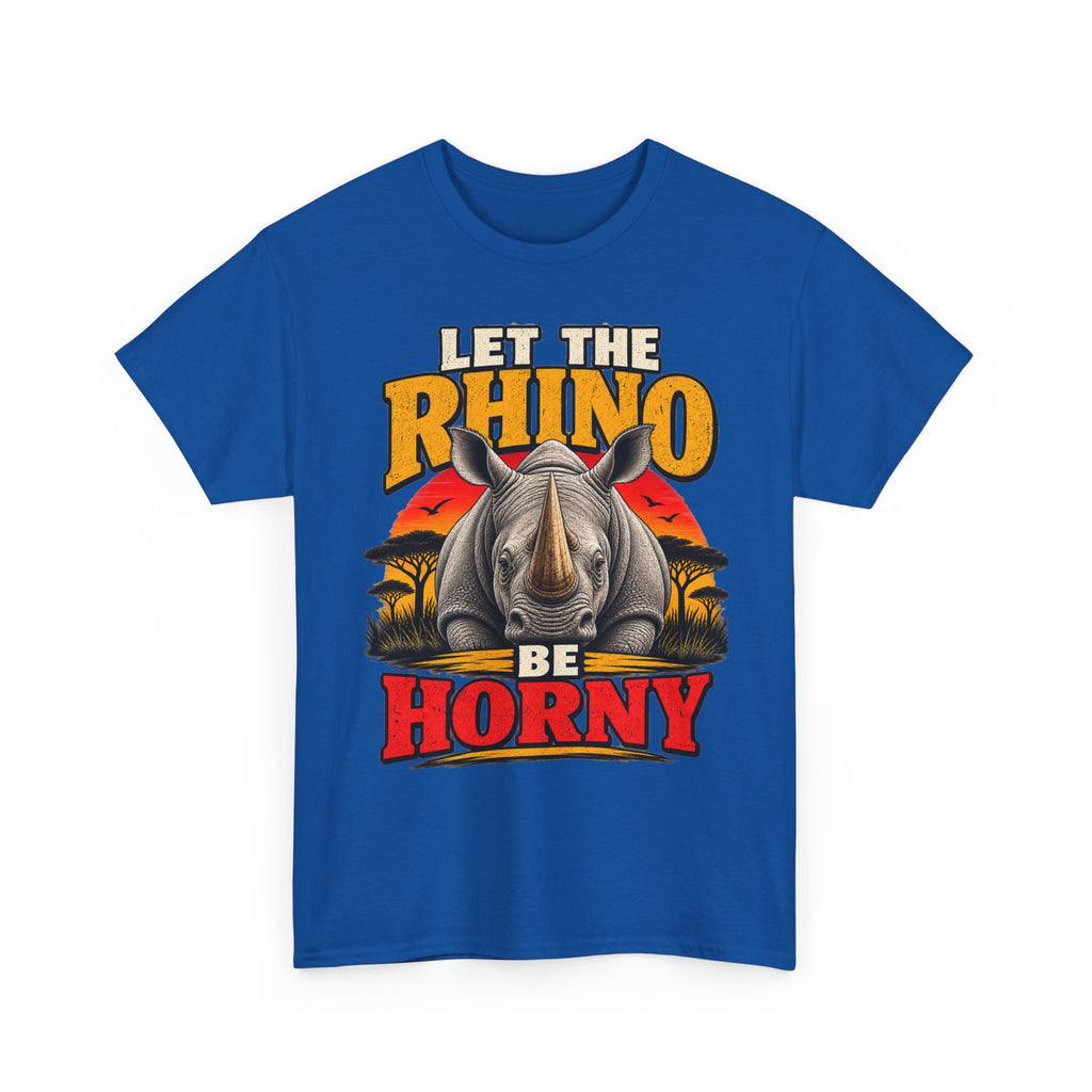 Let the Rhino Be Horny – Unisex Heavy Cotton Tee