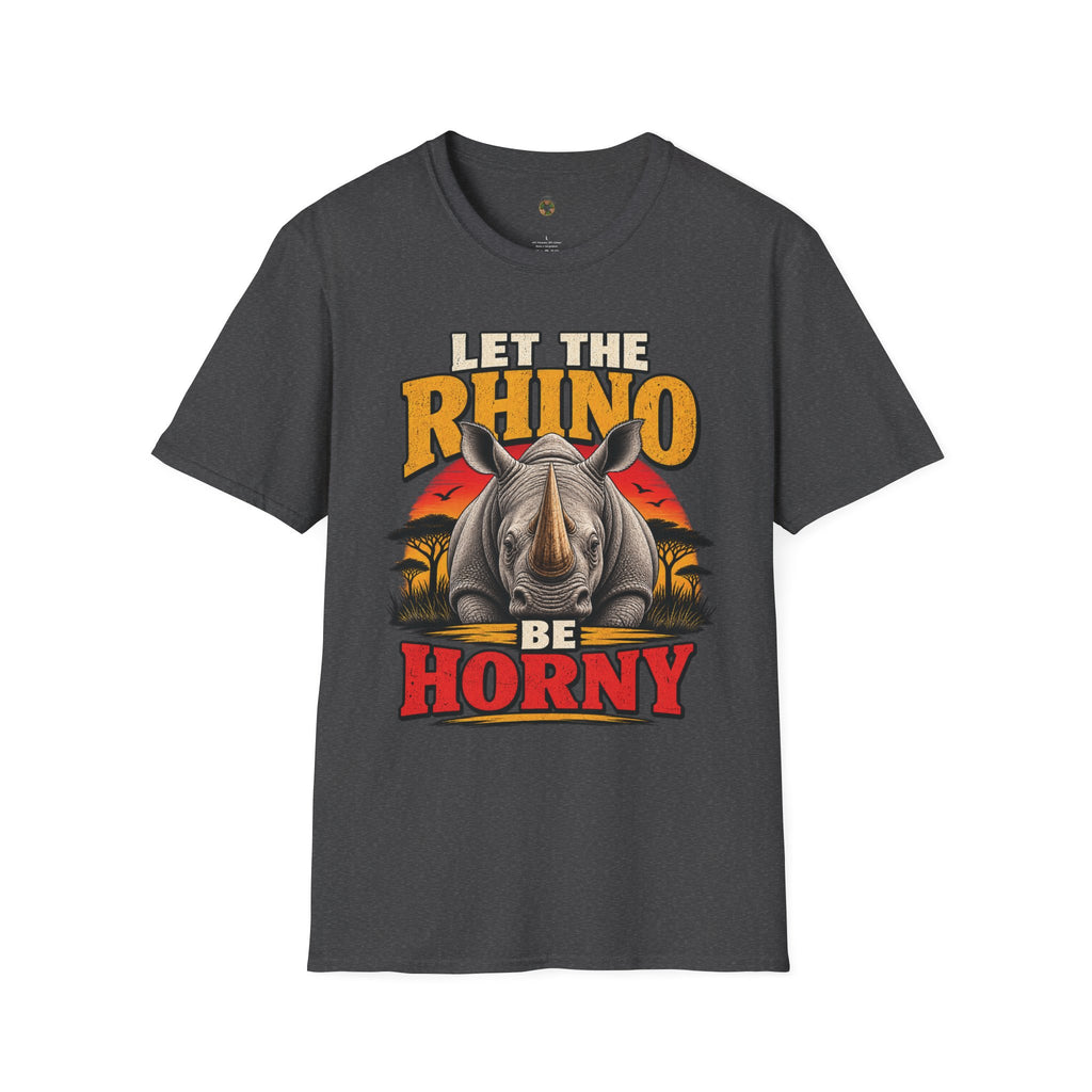 Let The Rhino Be Horny T-Shirt — Vintage Rhino Graphic Tee