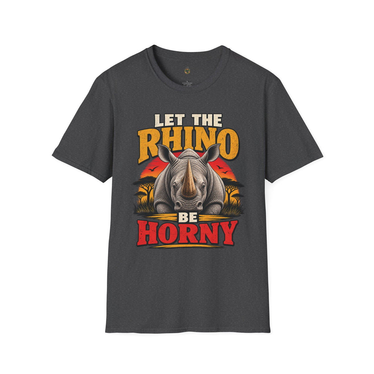 Let The Rhino Be Horny T-Shirt — Vintage Rhino Graphic Tee