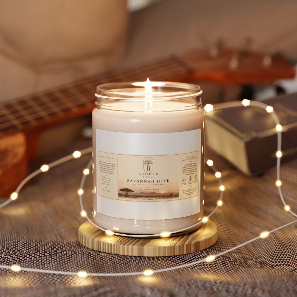 Baobab Rituals Savannah Dusk Soy Candle – White Sage + Lavender
