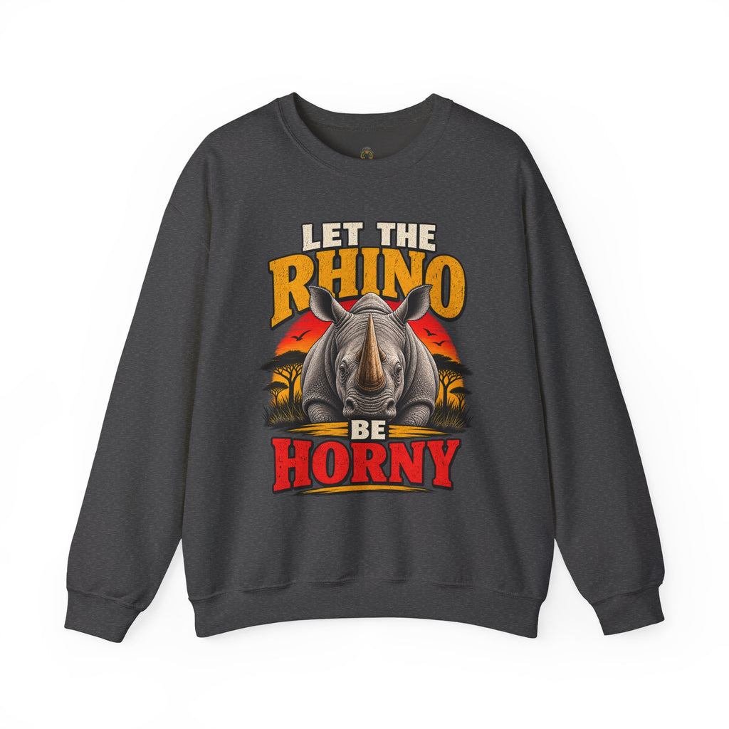 Let the Rhino Be Horny – Unisex Heavy Blend Crewneck Sweatshirt