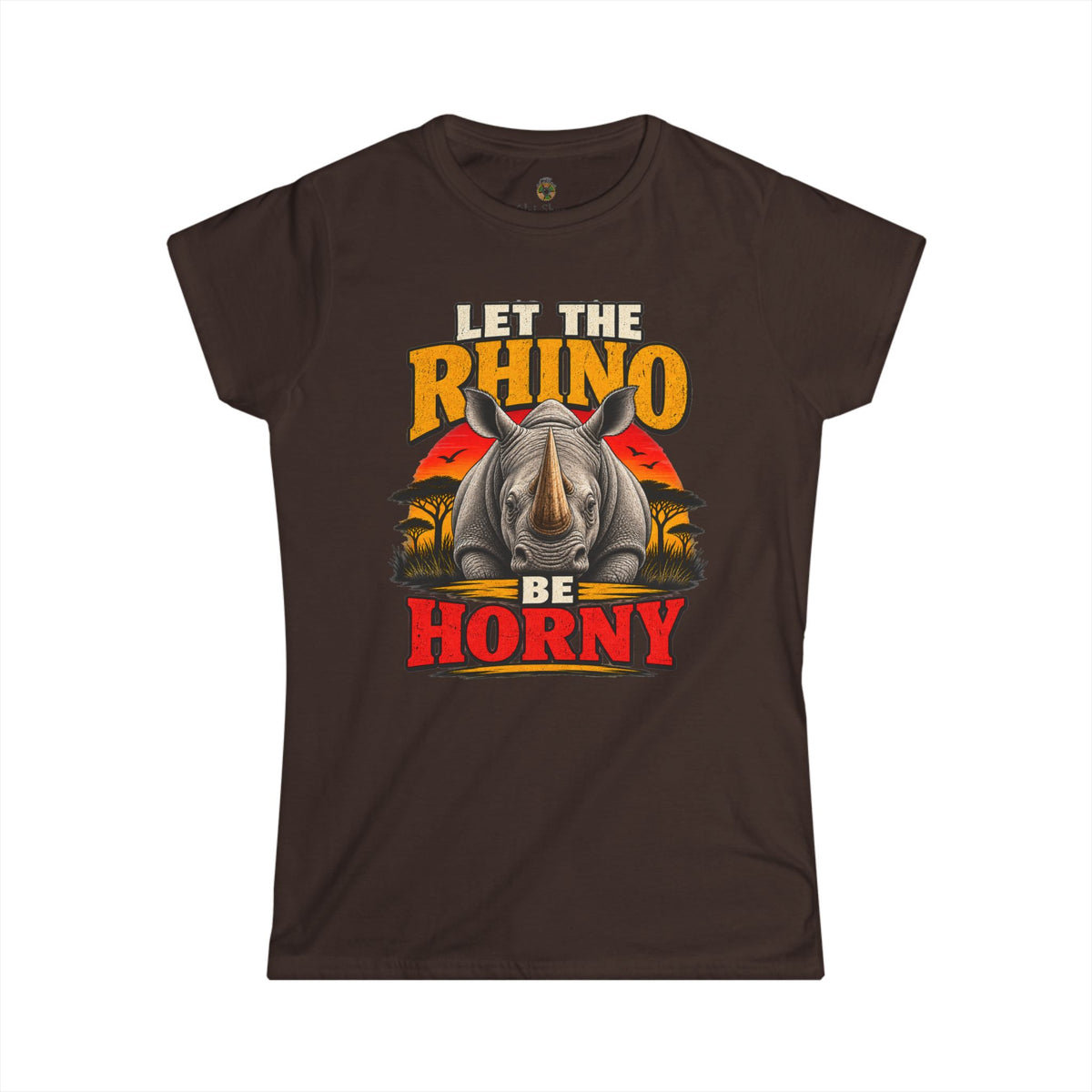 Let the Rhino Be Horny – Women's Softstyle Tee