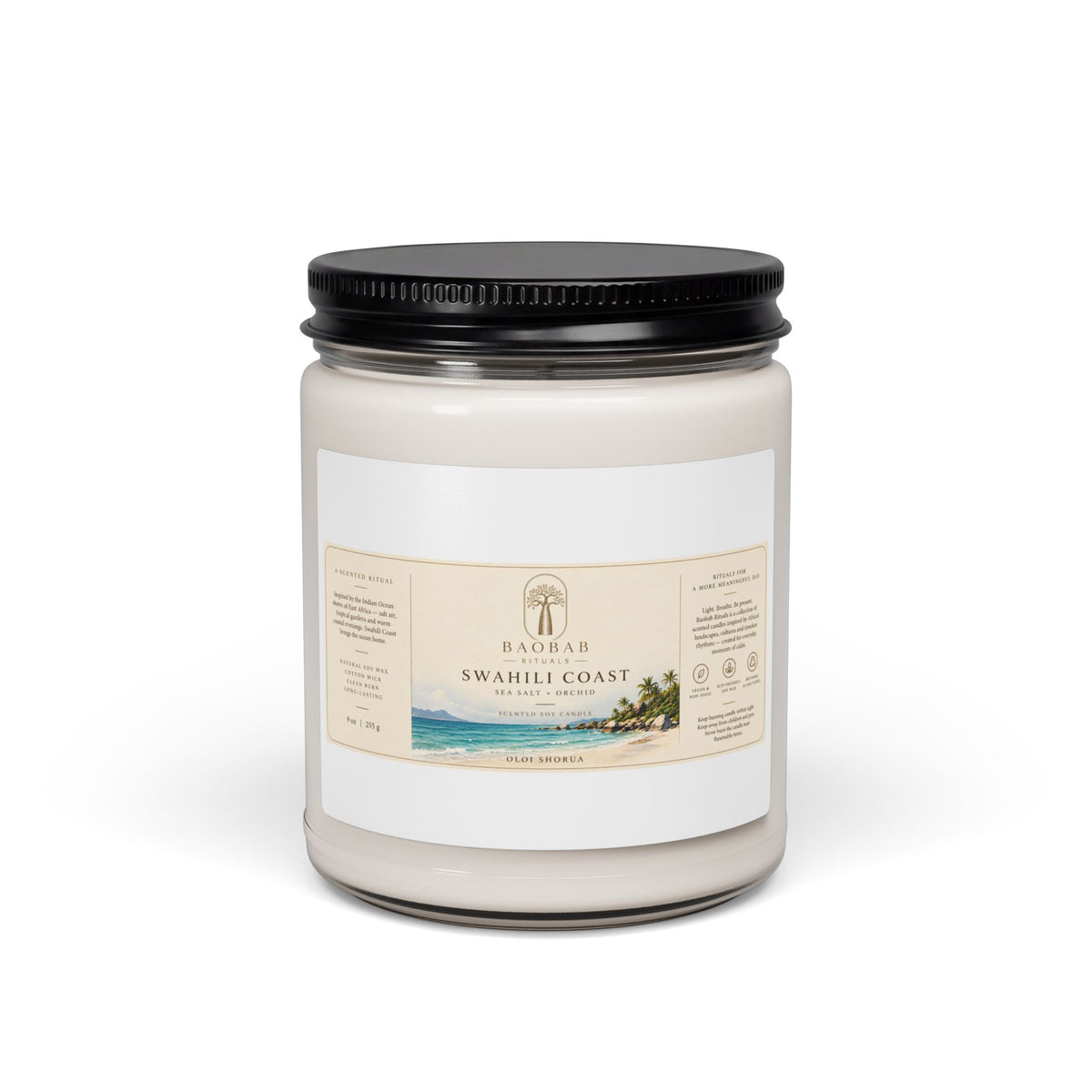 Baobab Rituals Swahili Coast Soy Candle – Sea Salt + Orchid