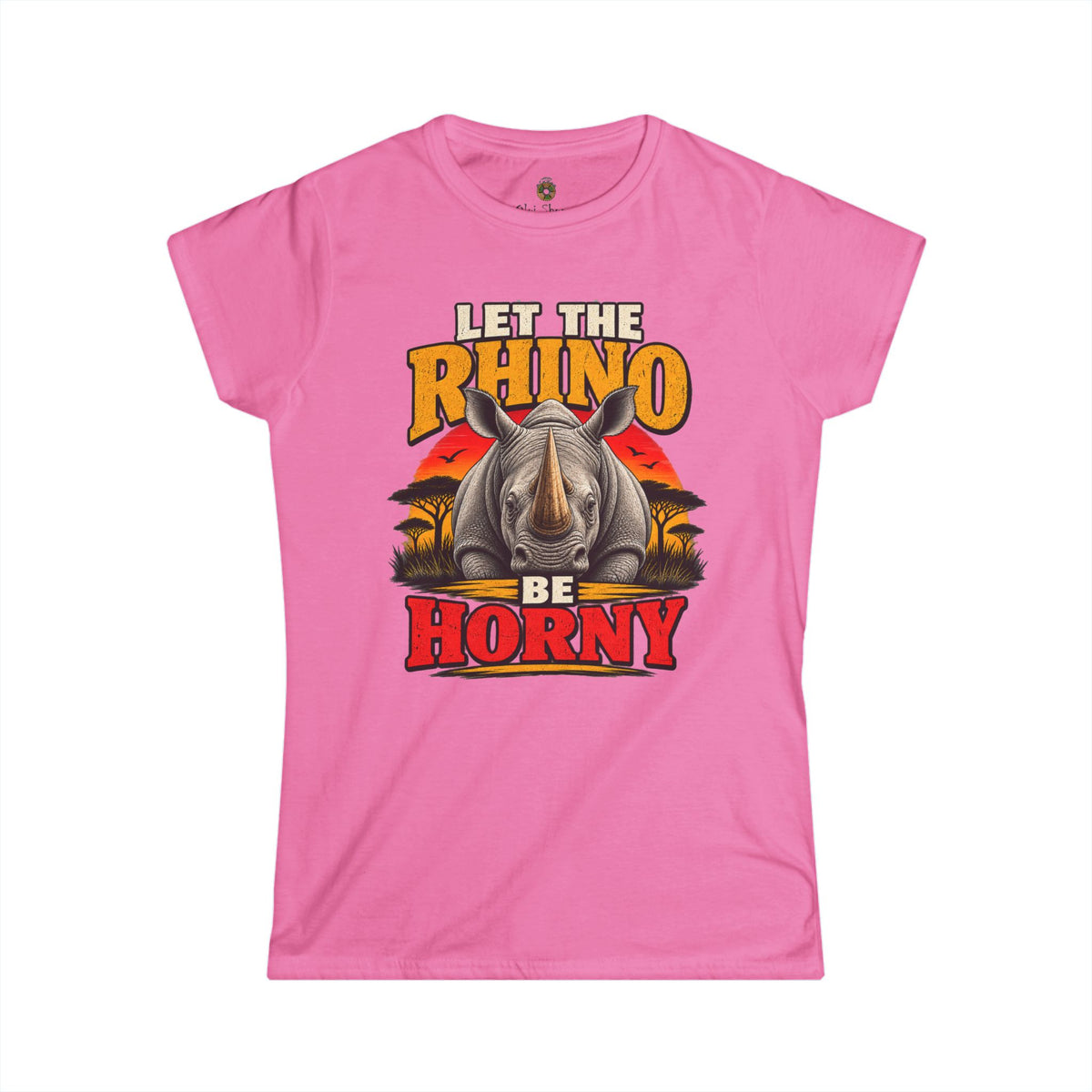 Let the Rhino Be Horny – Women's Softstyle Tee
