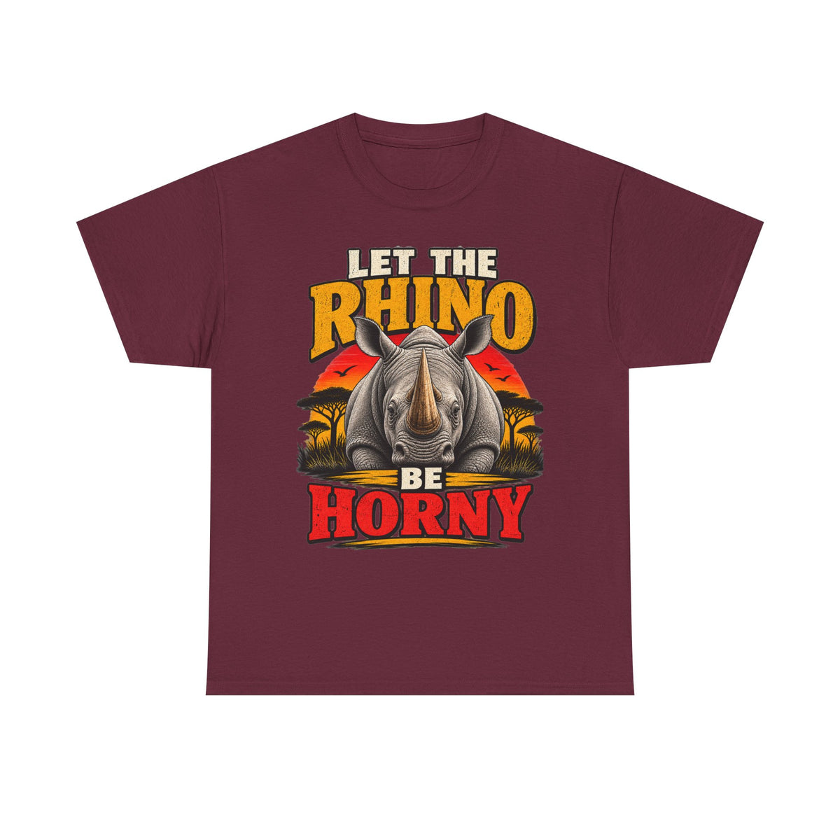Let the Rhino Be Horny – Unisex Heavy Cotton Tee
