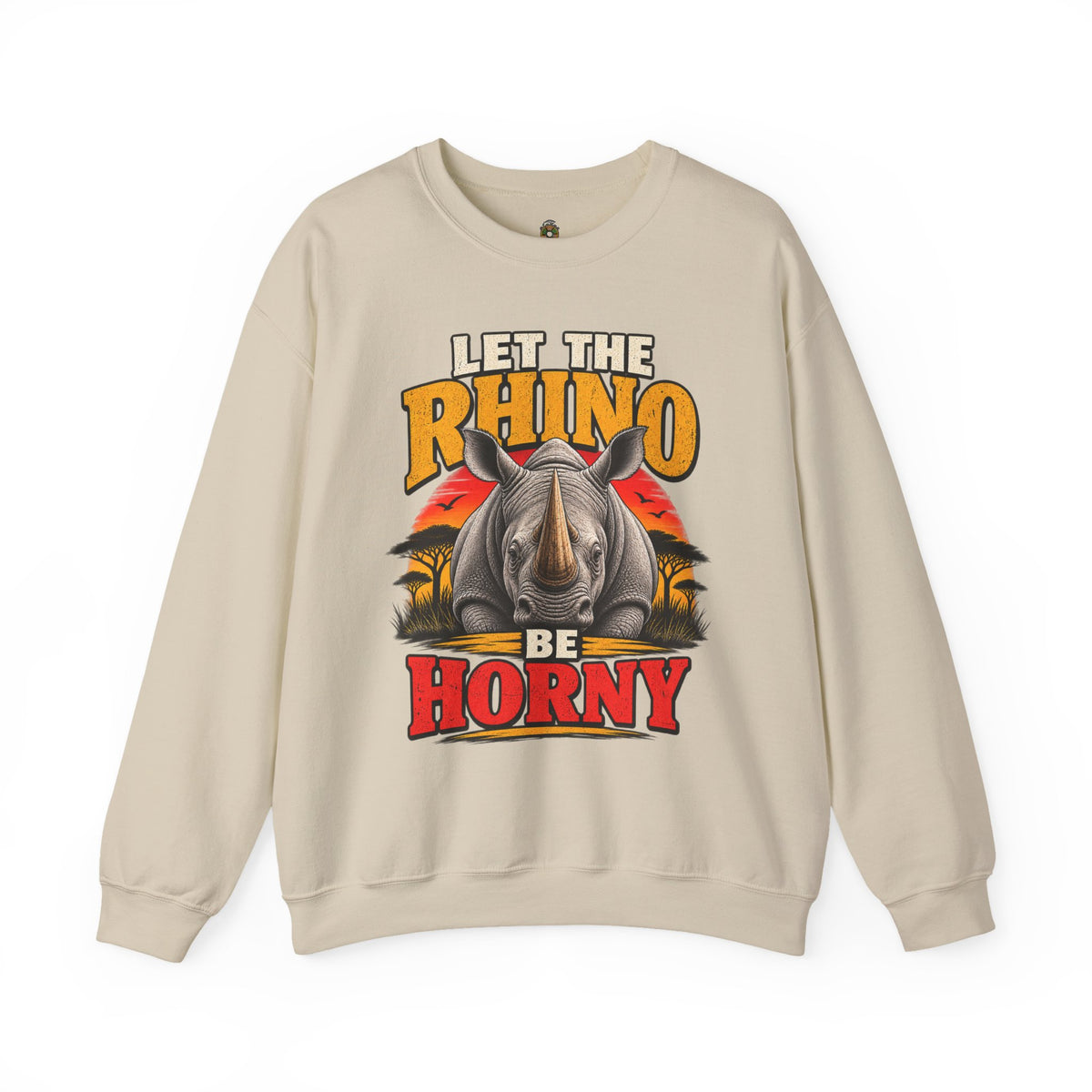 Let the Rhino Be Horny – Unisex Heavy Blend Crewneck Sweatshirt