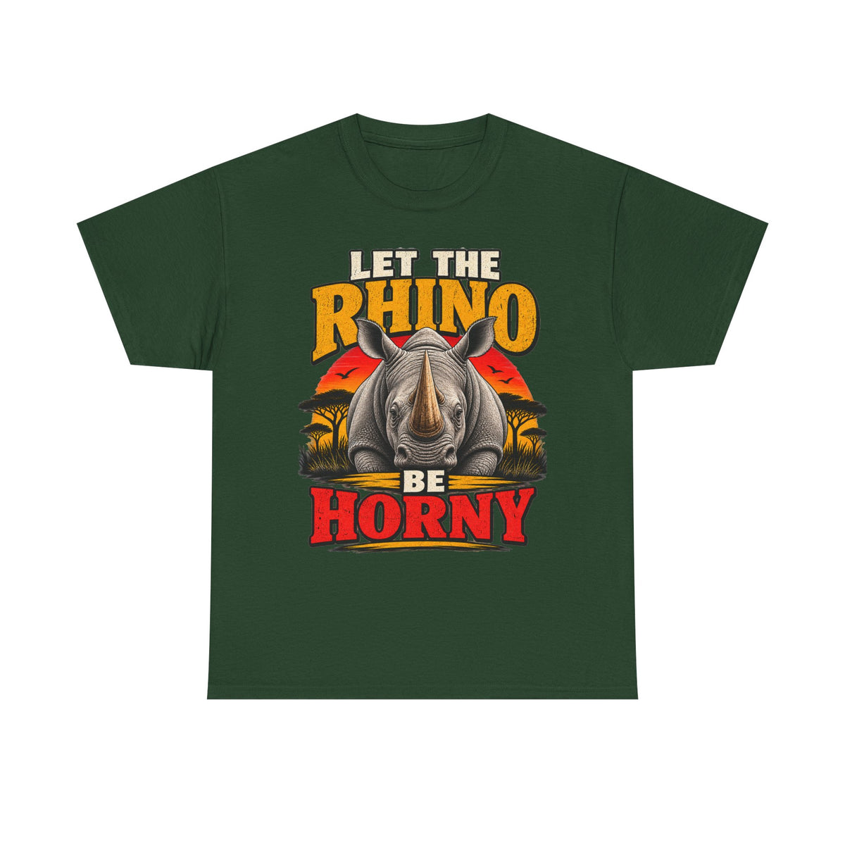Let the Rhino Be Horny – Unisex Heavy Cotton Tee