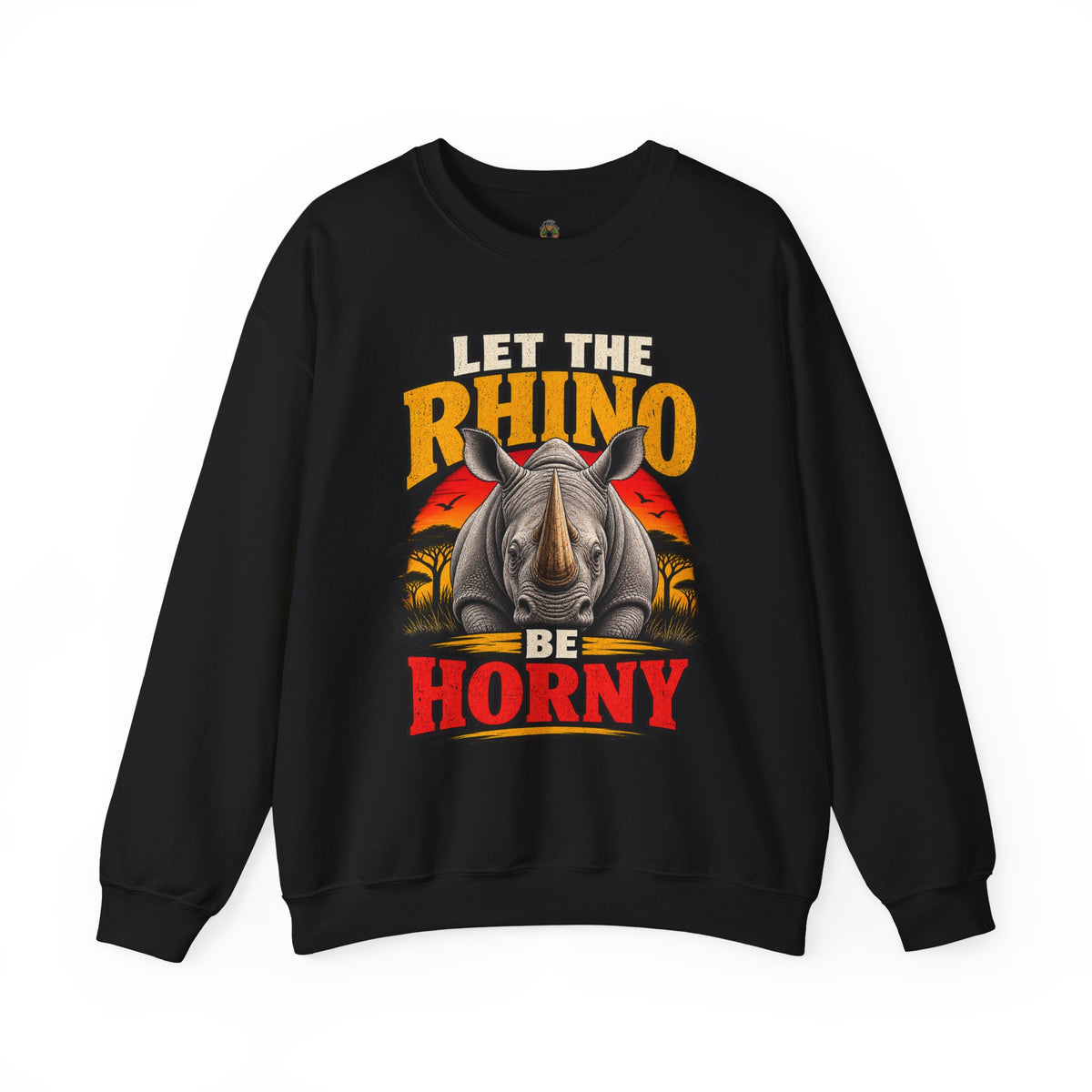 Let the Rhino Be Horny – Unisex Heavy Blend Crewneck Sweatshirt