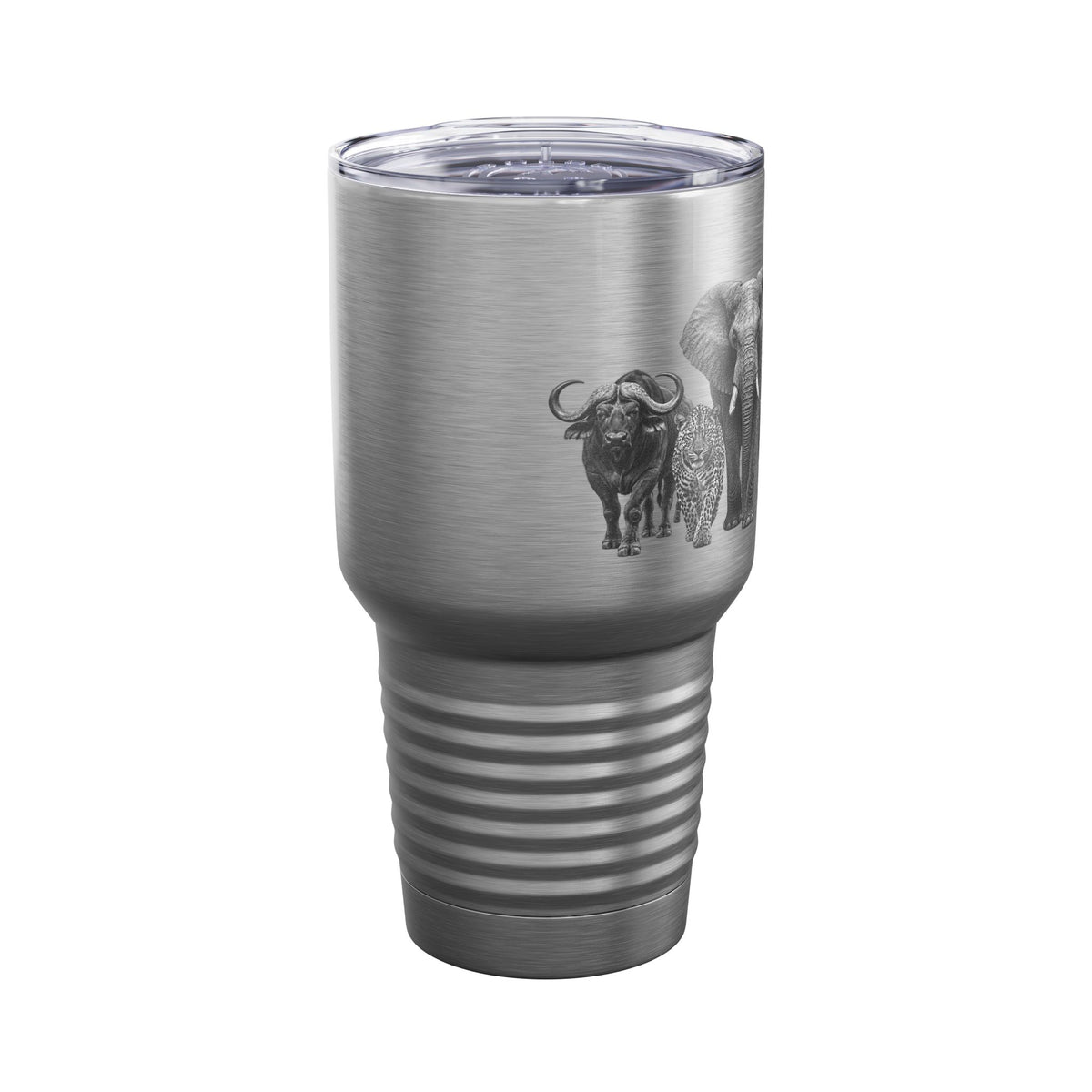Wildlife Herd 30oz Tundra Tumbler — Elephant & Buffalo Stainless Travel Mug