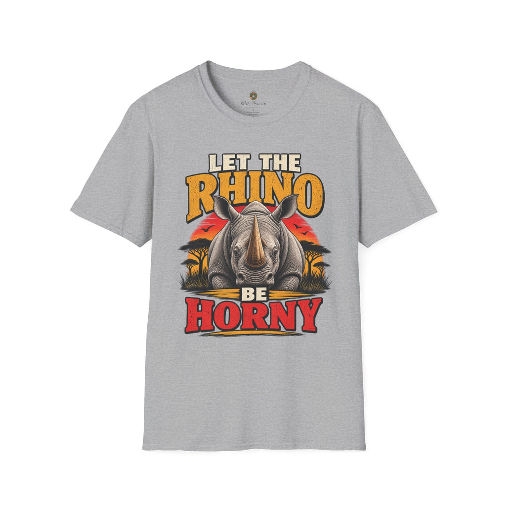 Let The Rhino Be Horny T-Shirt — Vintage Rhino Graphic Tee