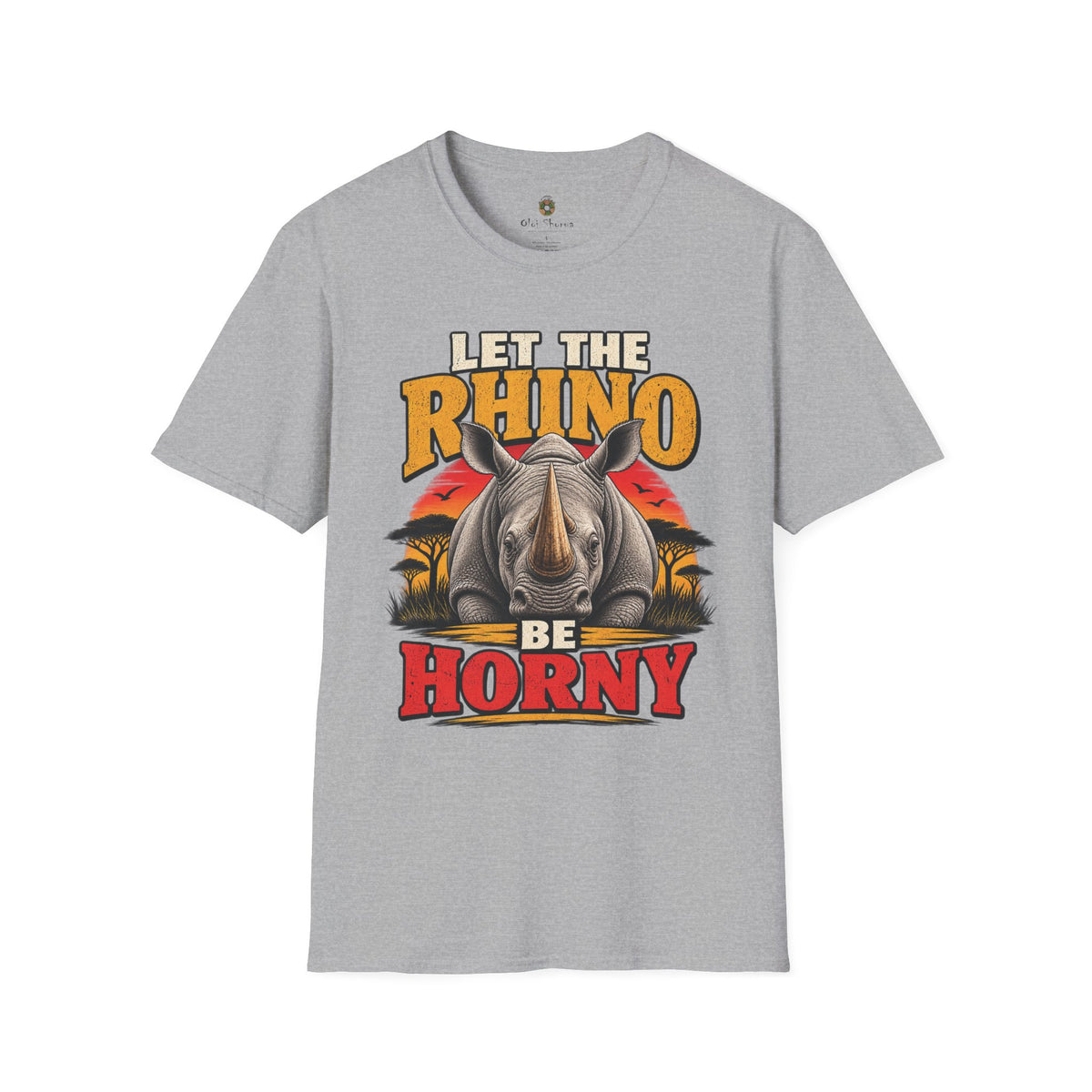 Let The Rhino Be Horny T-Shirt — Vintage Rhino Graphic Tee