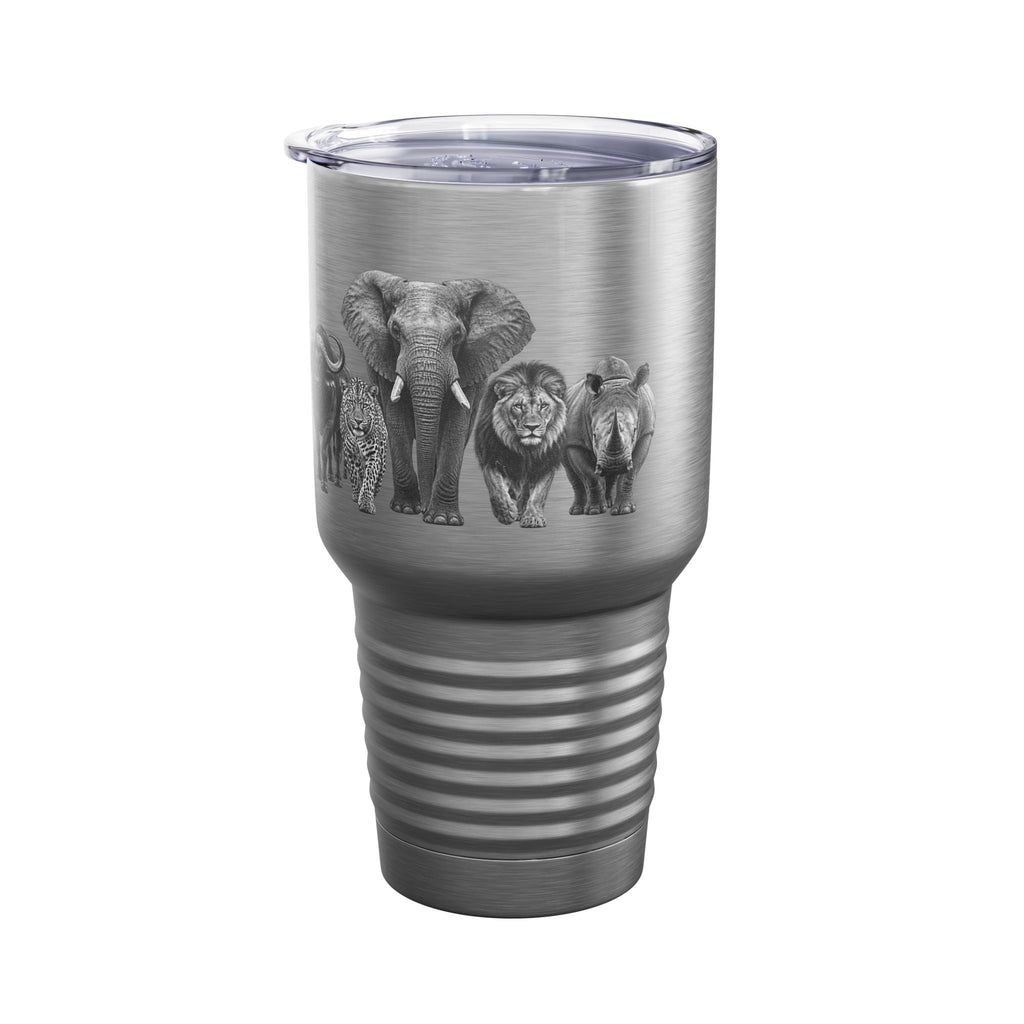 Wildlife Herd 30oz Tundra Tumbler — Elephant & Buffalo Stainless Travel Mug