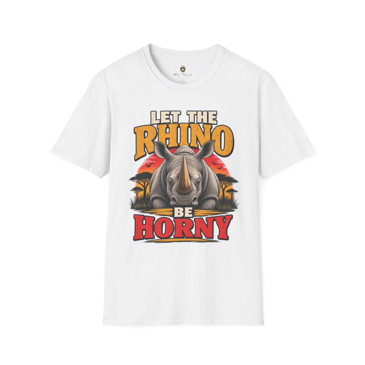 Let The Rhino Be Horny T-Shirt — Vintage Rhino Graphic Tee
