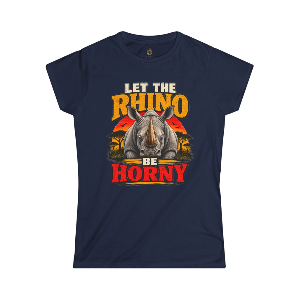Let the Rhino Be Horny – Women's Softstyle Tee