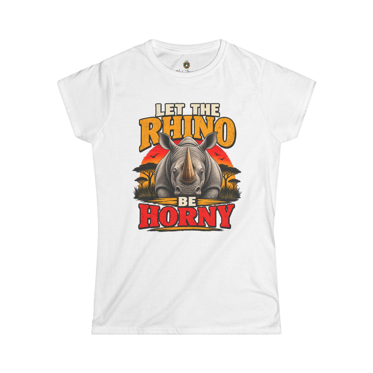 Let the Rhino Be Horny – Women's Softstyle Tee