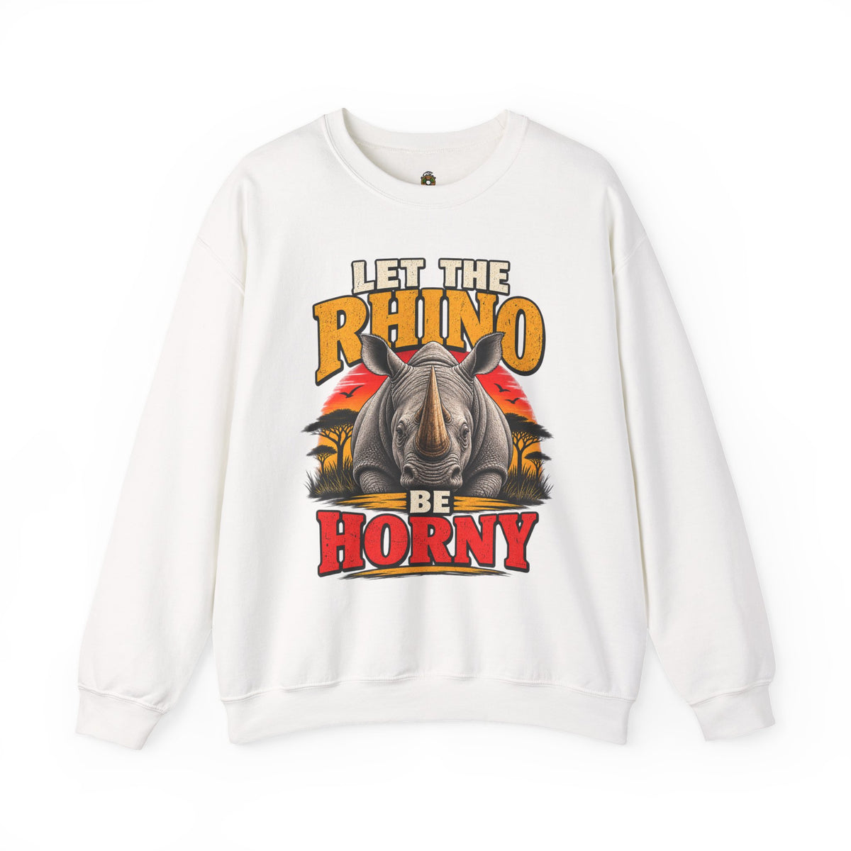 Let the Rhino Be Horny – Unisex Heavy Blend Crewneck Sweatshirt