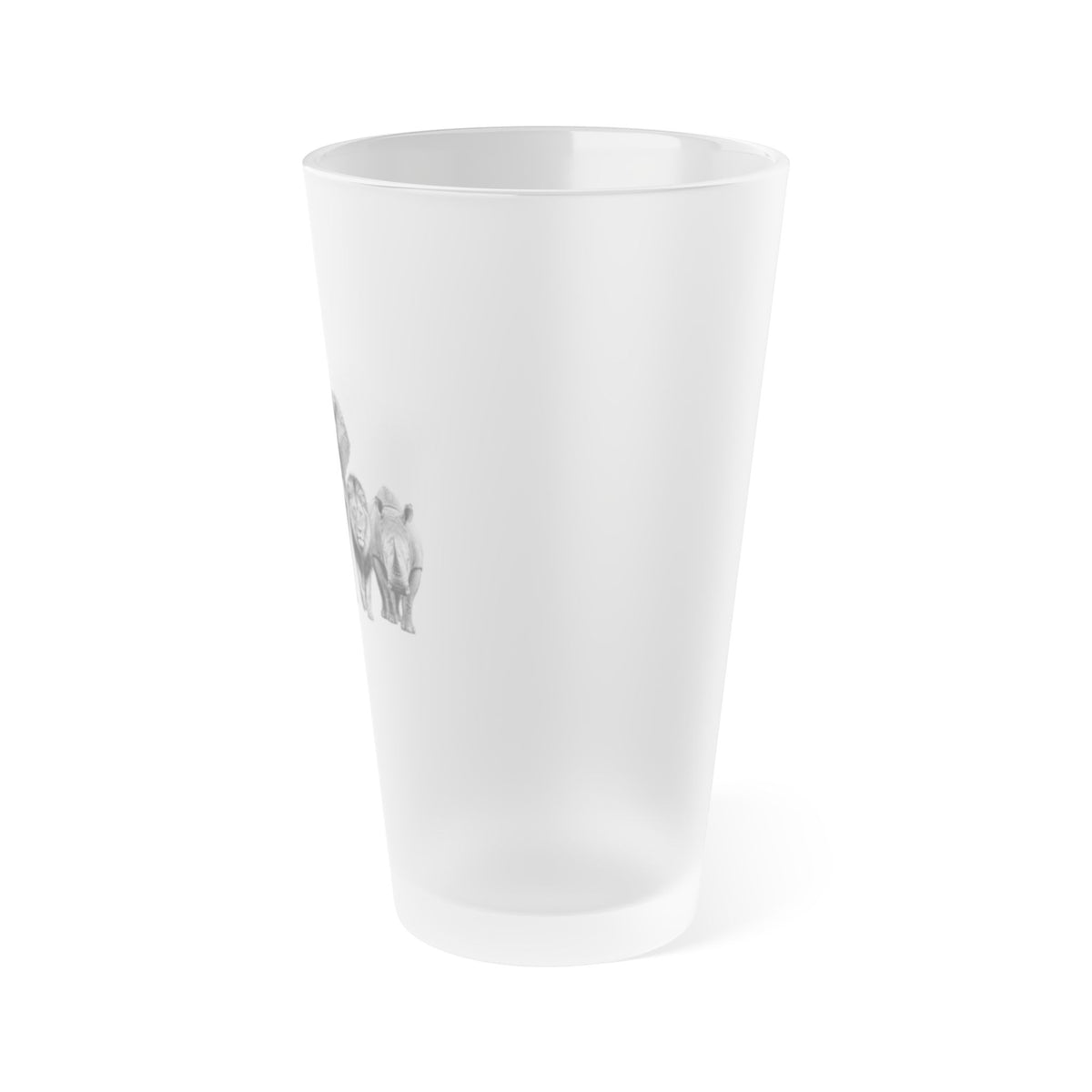 Elephant Family Frosted Pint Glass – 16 oz