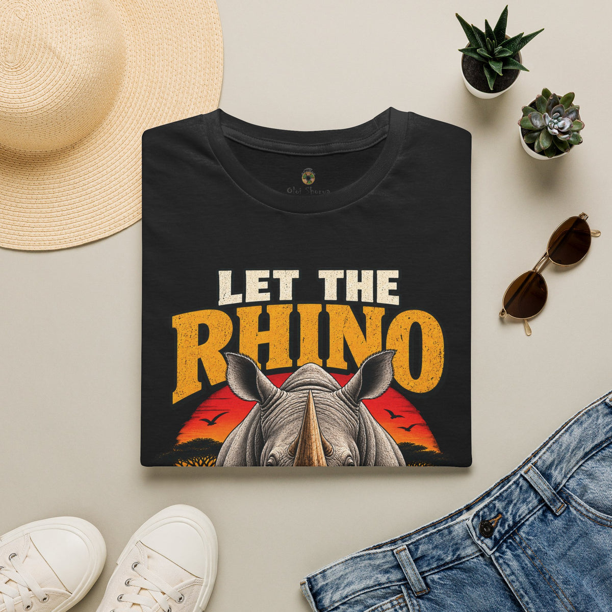 Let The Rhino Be Horny T-Shirt — Vintage Rhino Graphic Tee