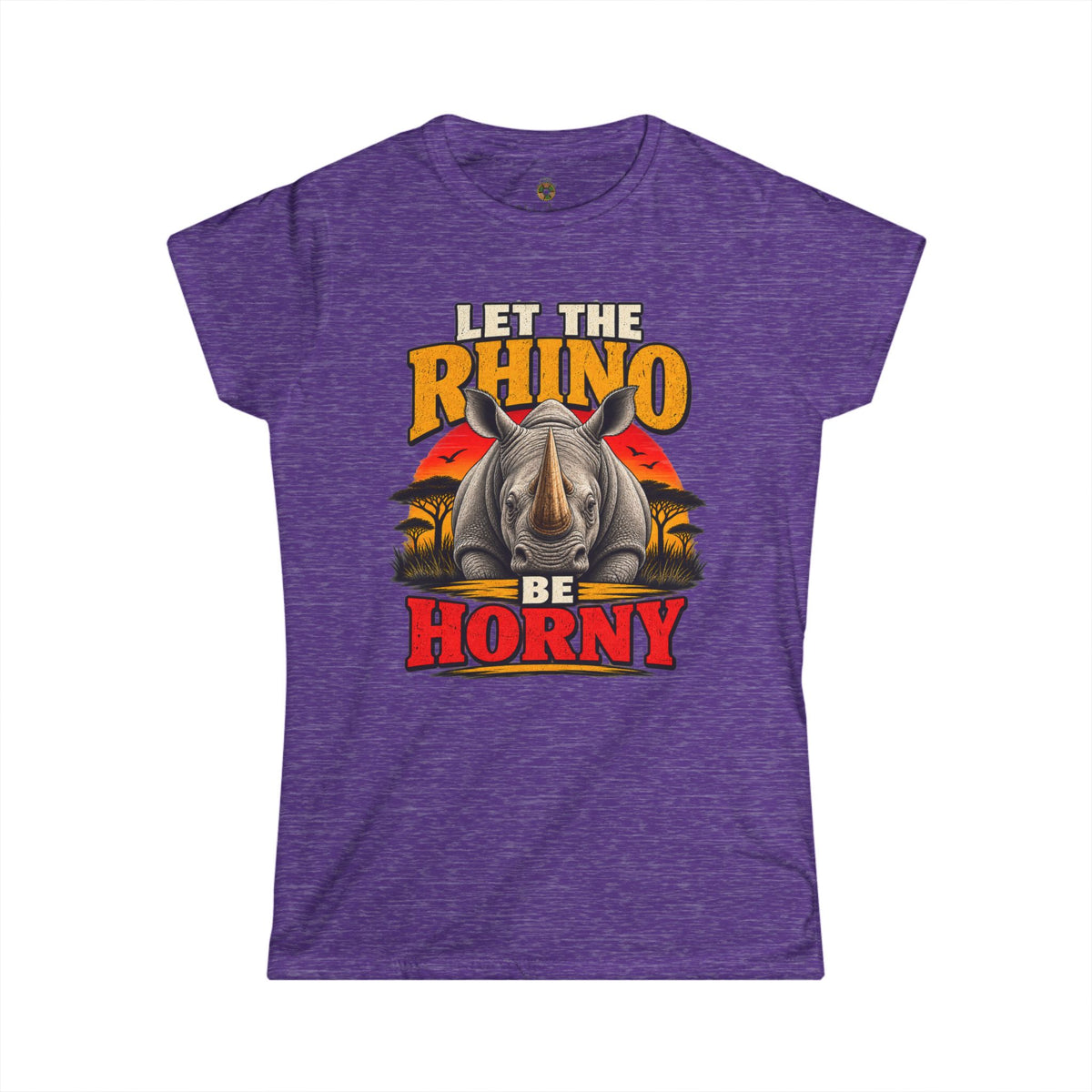 Let the Rhino Be Horny – Women's Softstyle Tee