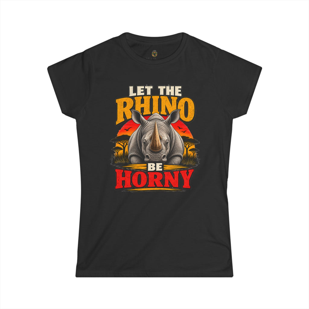 Let the Rhino Be Horny – Women's Softstyle Tee