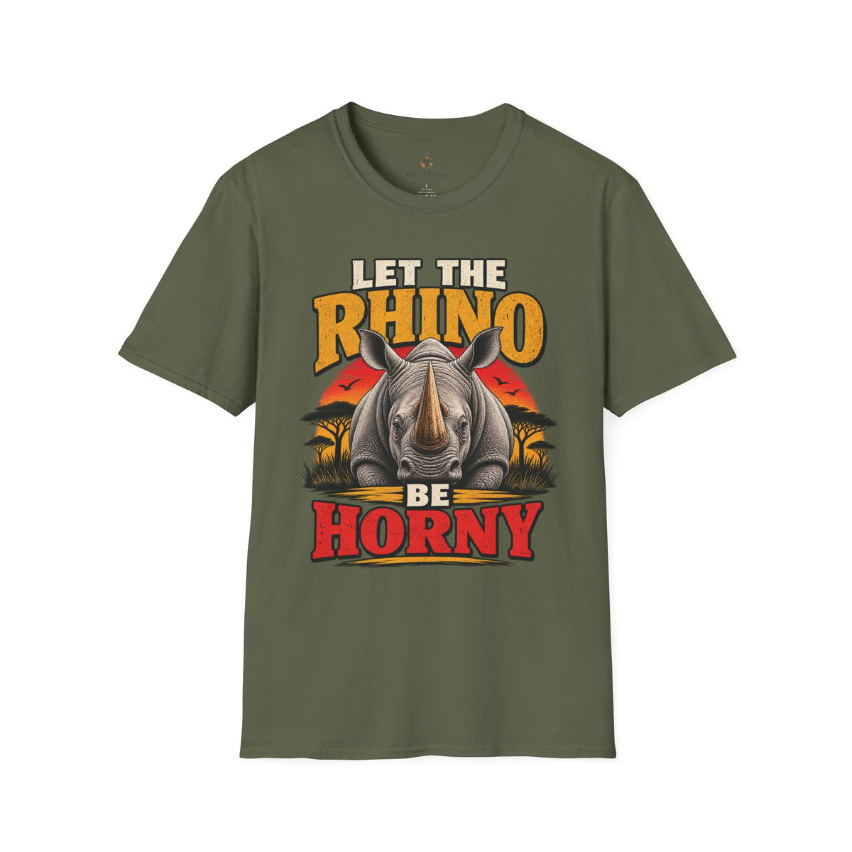 Let The Rhino Be Horny T-Shirt — Vintage Rhino Graphic Tee