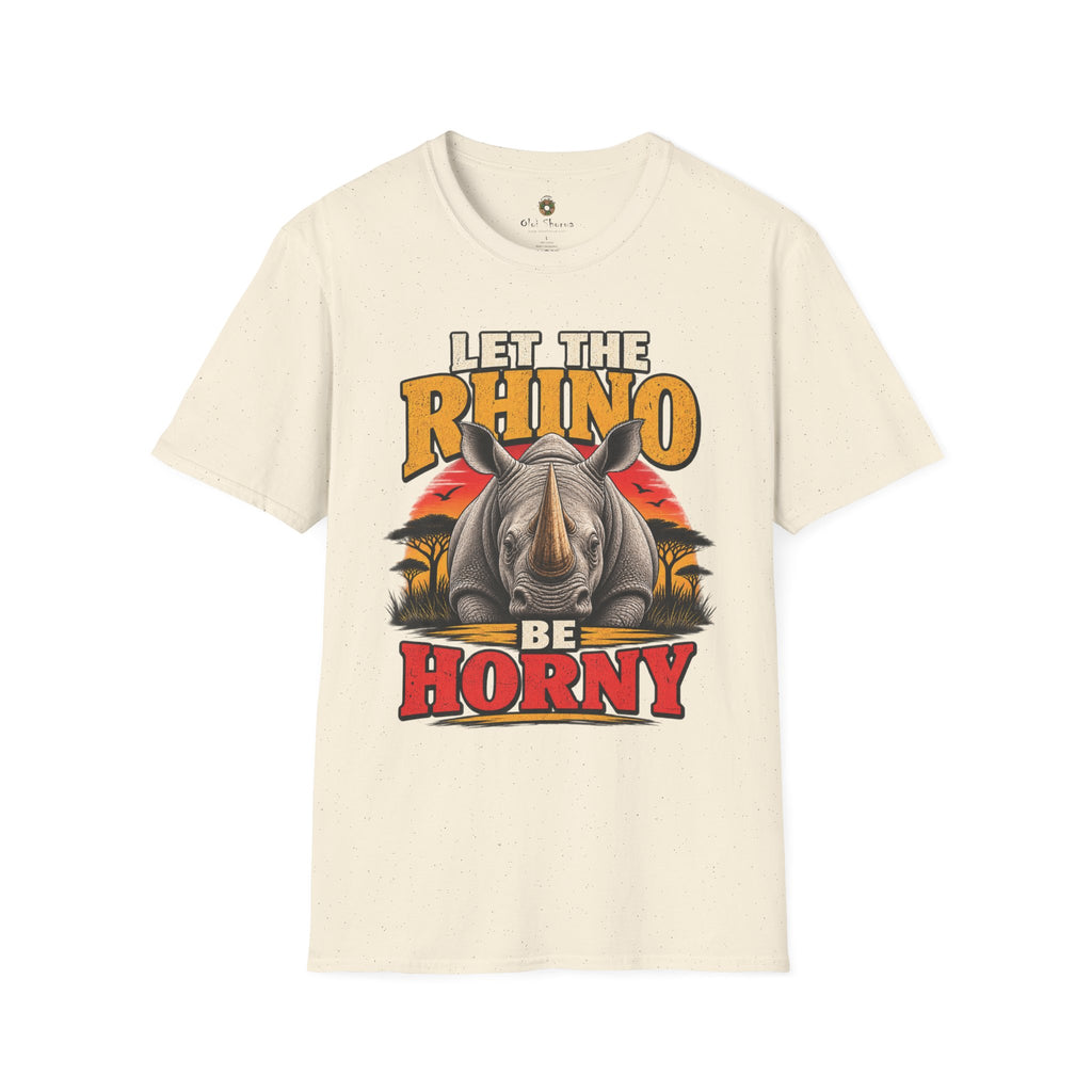 Let The Rhino Be Horny T-Shirt — Vintage Rhino Graphic Tee