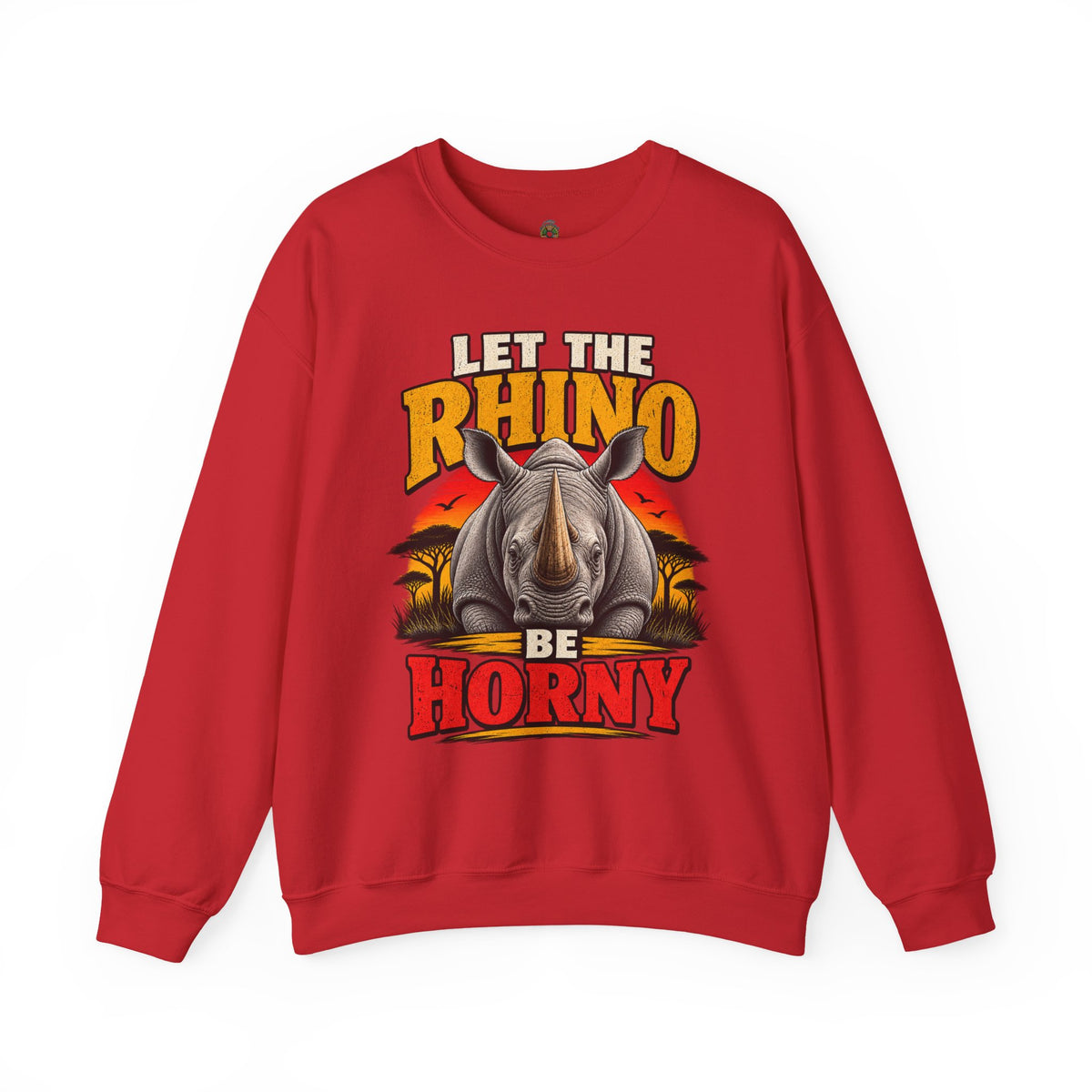Let the Rhino Be Horny – Unisex Heavy Blend Crewneck Sweatshirt