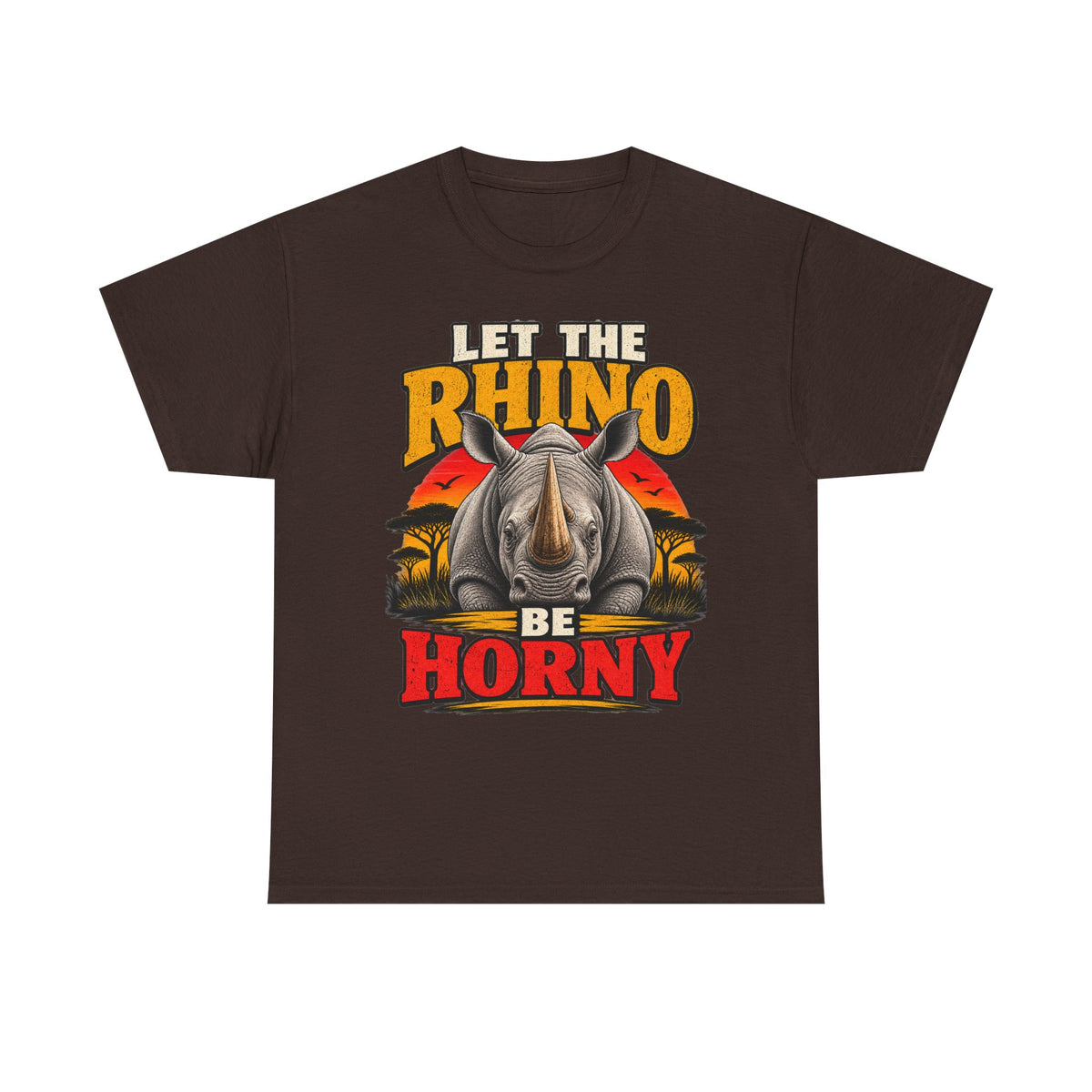 Let the Rhino Be Horny – Unisex Heavy Cotton Tee