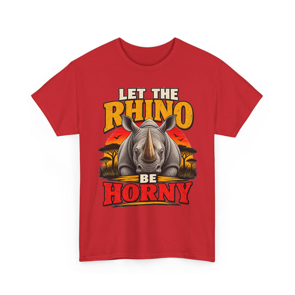 Let the Rhino Be Horny – Unisex Heavy Cotton Tee