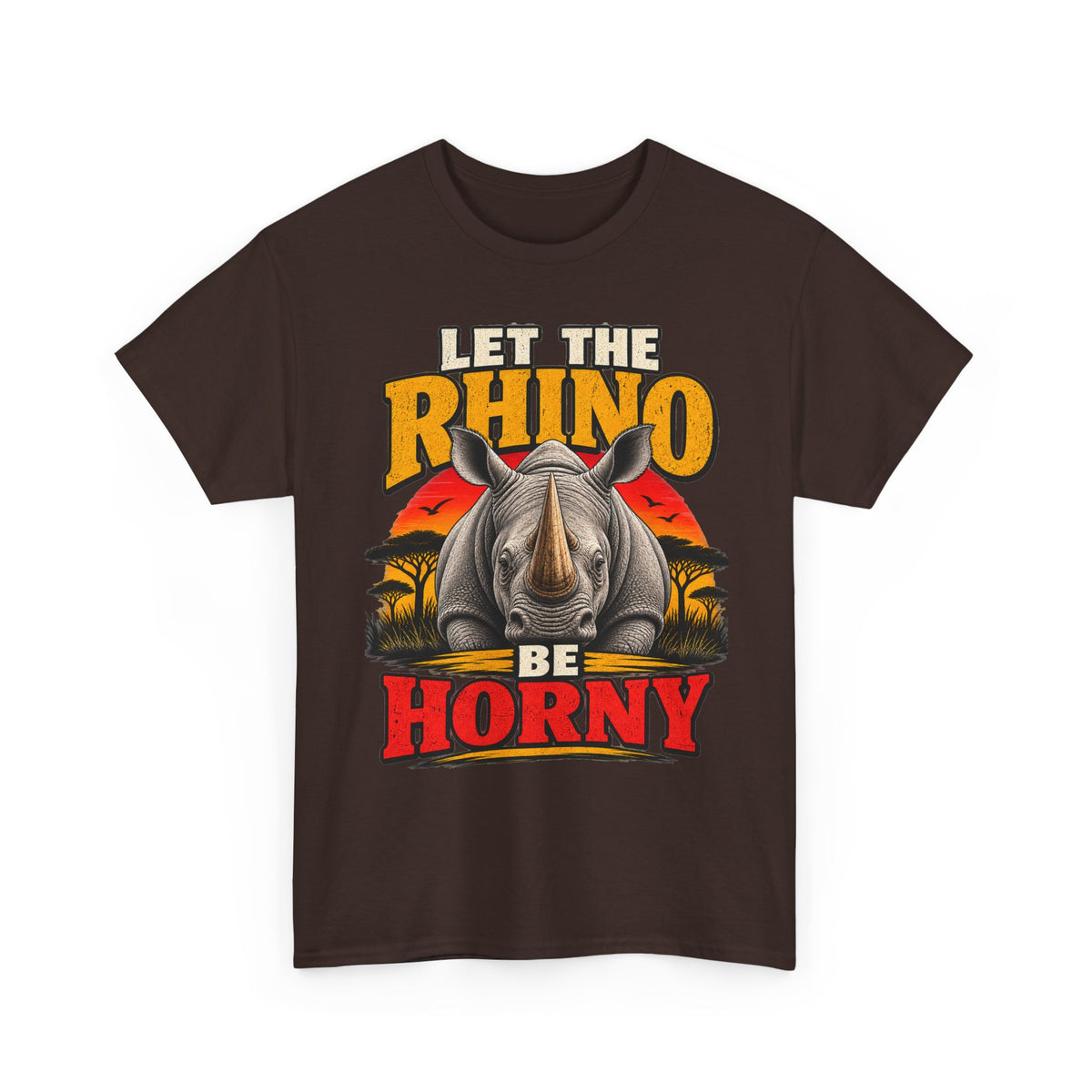 Let the Rhino Be Horny – Unisex Heavy Cotton Tee