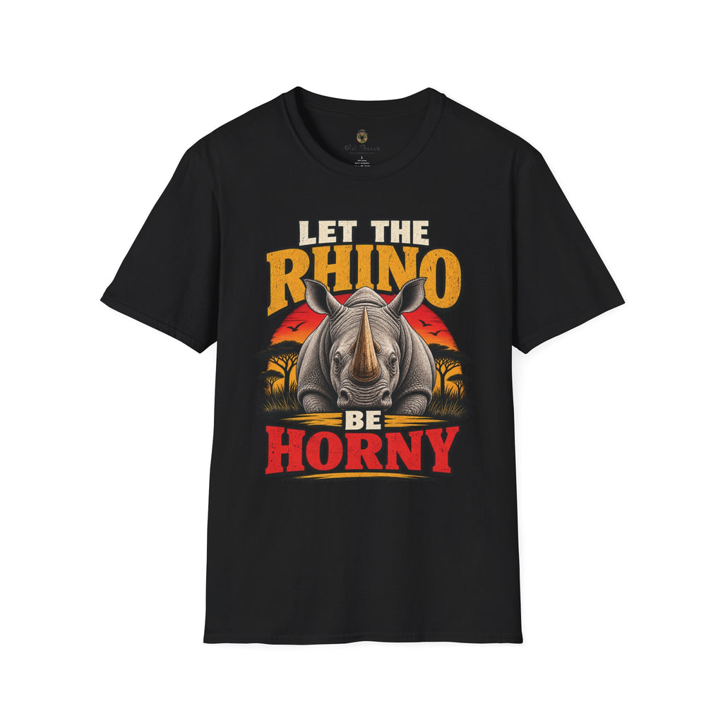 Let The Rhino Be Horny T-Shirt — Vintage Rhino Graphic Tee