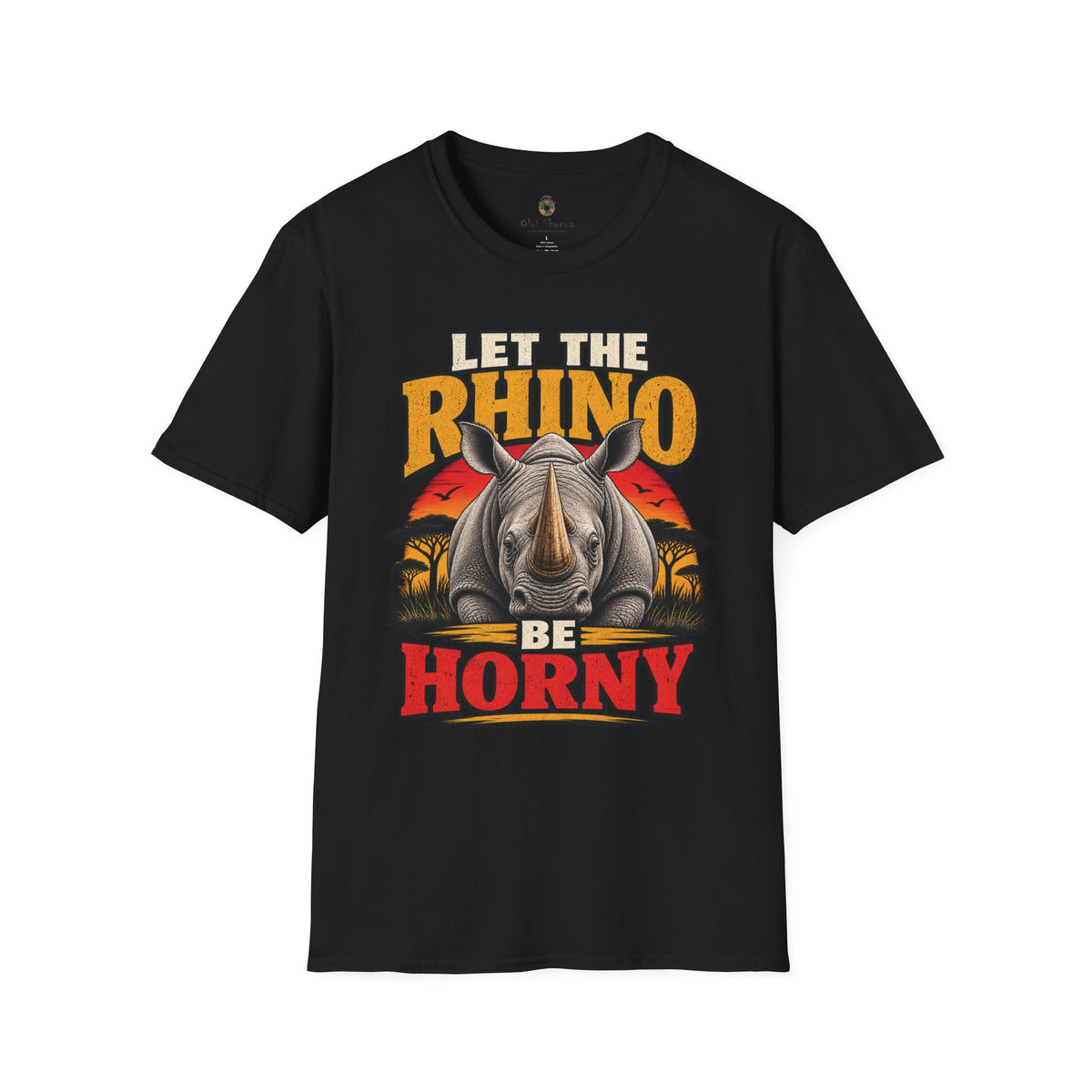Let The Rhino Be Horny T-Shirt — Vintage Rhino Graphic Tee