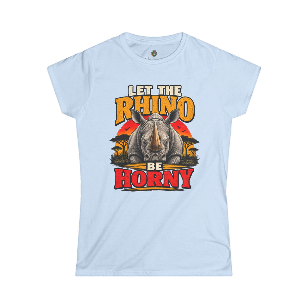 Let the Rhino Be Horny – Women's Softstyle Tee