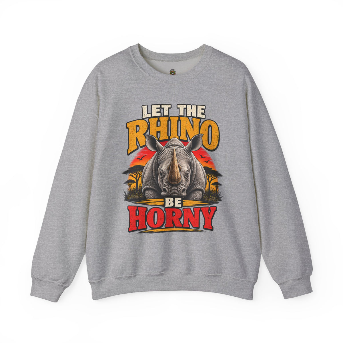 Let the Rhino Be Horny – Unisex Heavy Blend Crewneck Sweatshirt