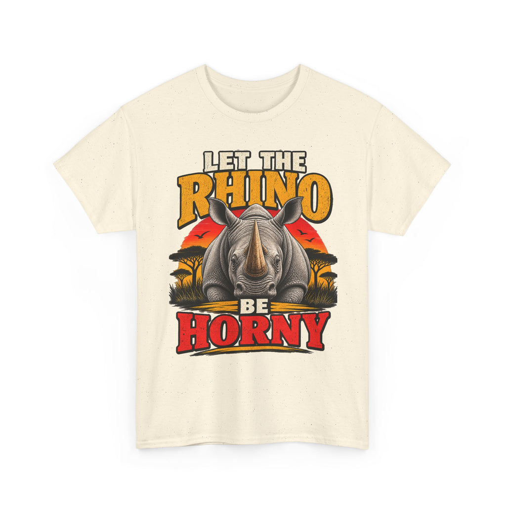 Let the Rhino Be Horny – Unisex Heavy Cotton Tee