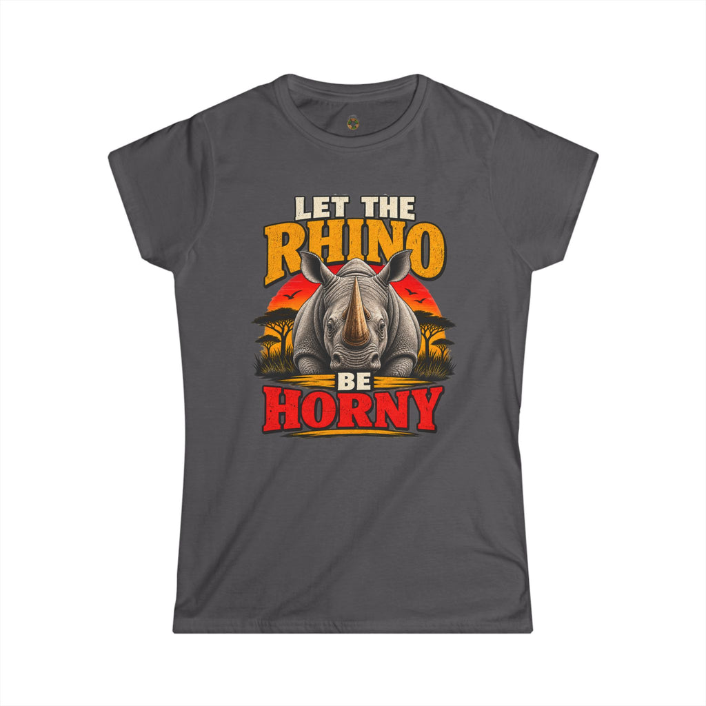 Let the Rhino Be Horny – Women's Softstyle Tee