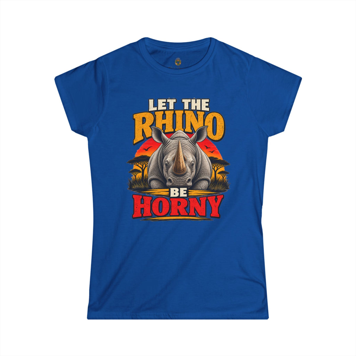 Let the Rhino Be Horny – Women's Softstyle Tee