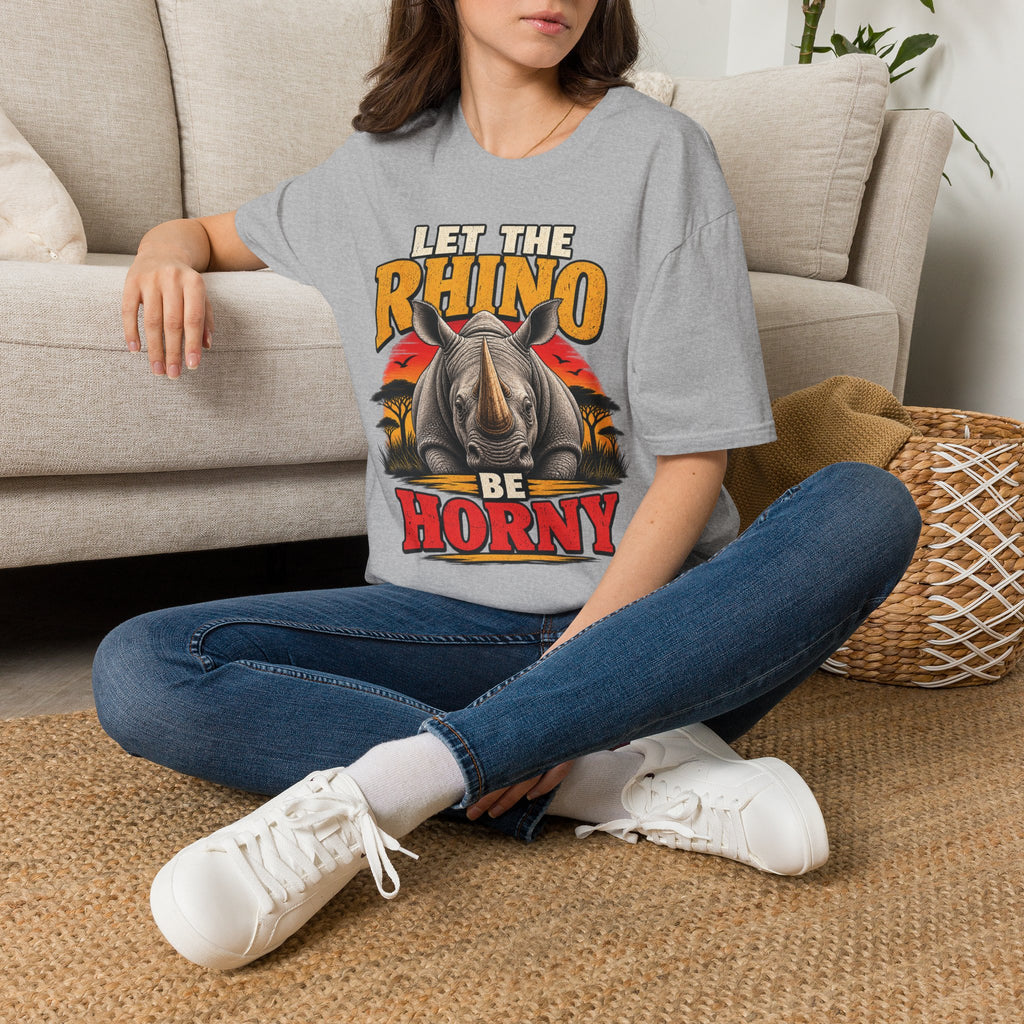 Let The Rhino Be Horny T-Shirt — Vintage Rhino Graphic Tee