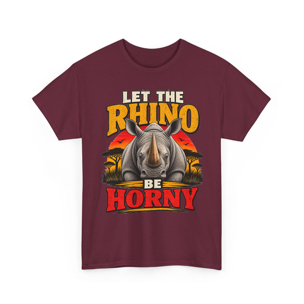 Let the Rhino Be Horny – Unisex Heavy Cotton Tee