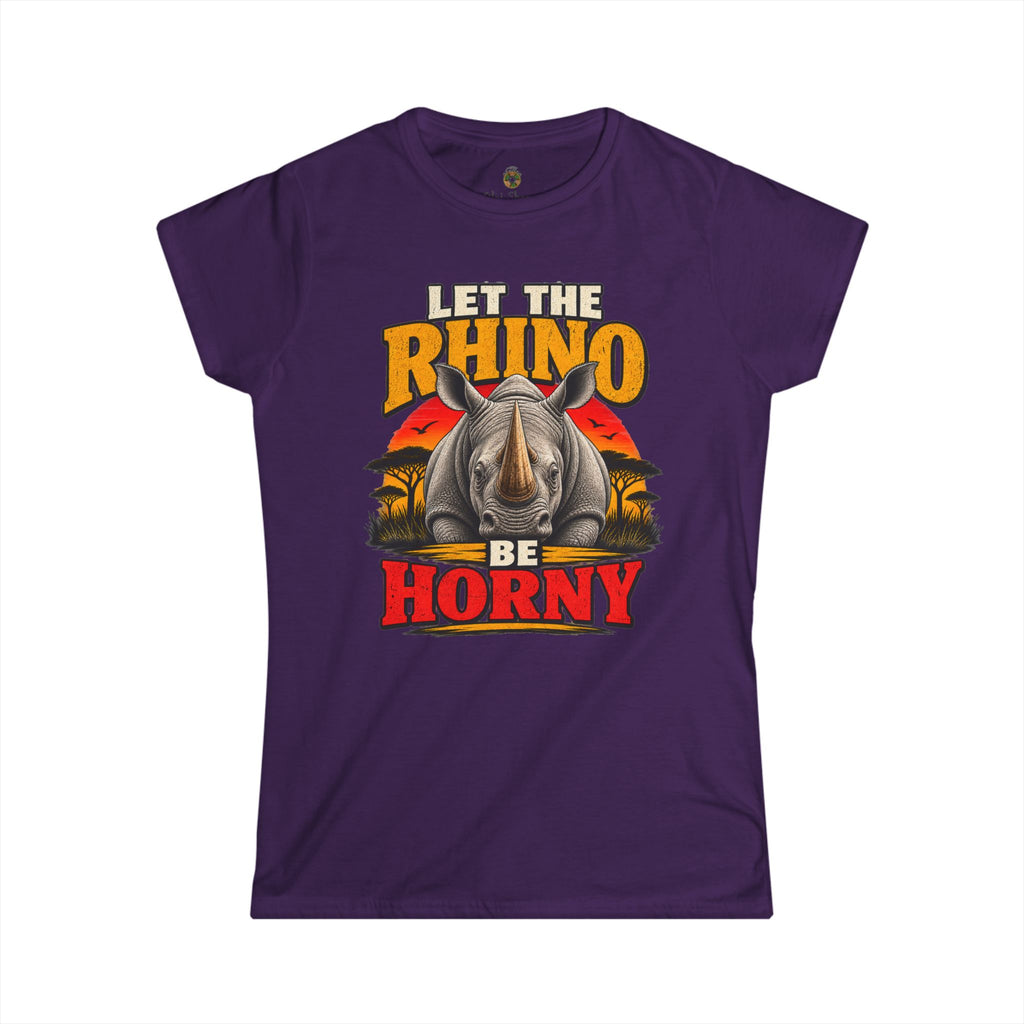 Let the Rhino Be Horny – Women's Softstyle Tee