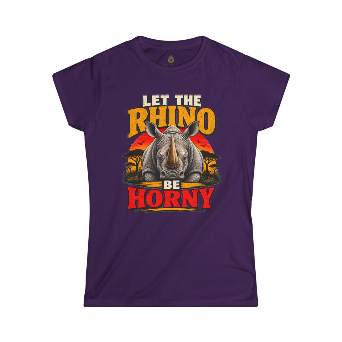 Let the Rhino Be Horny – Women's Softstyle Tee