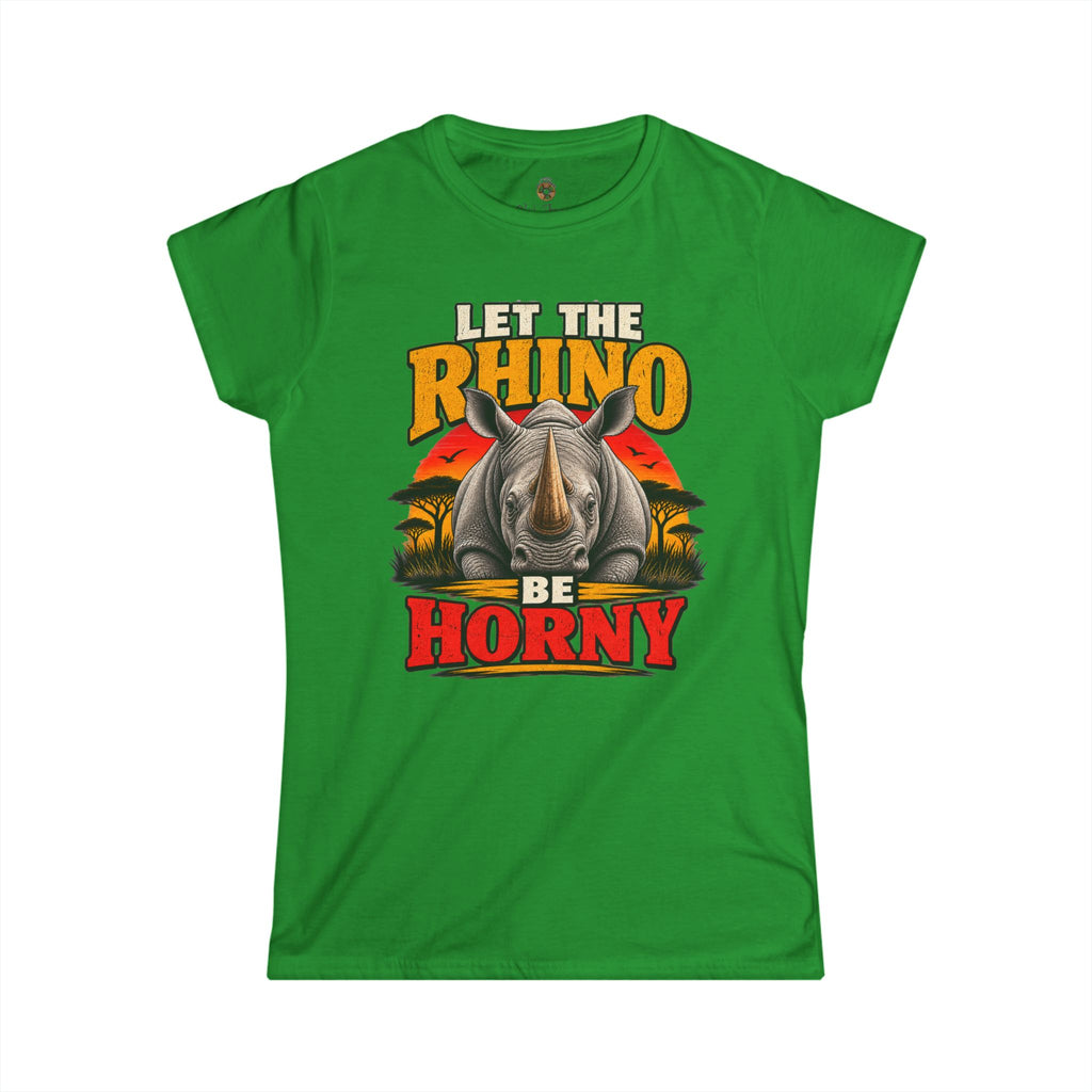Let the Rhino Be Horny – Women's Softstyle Tee