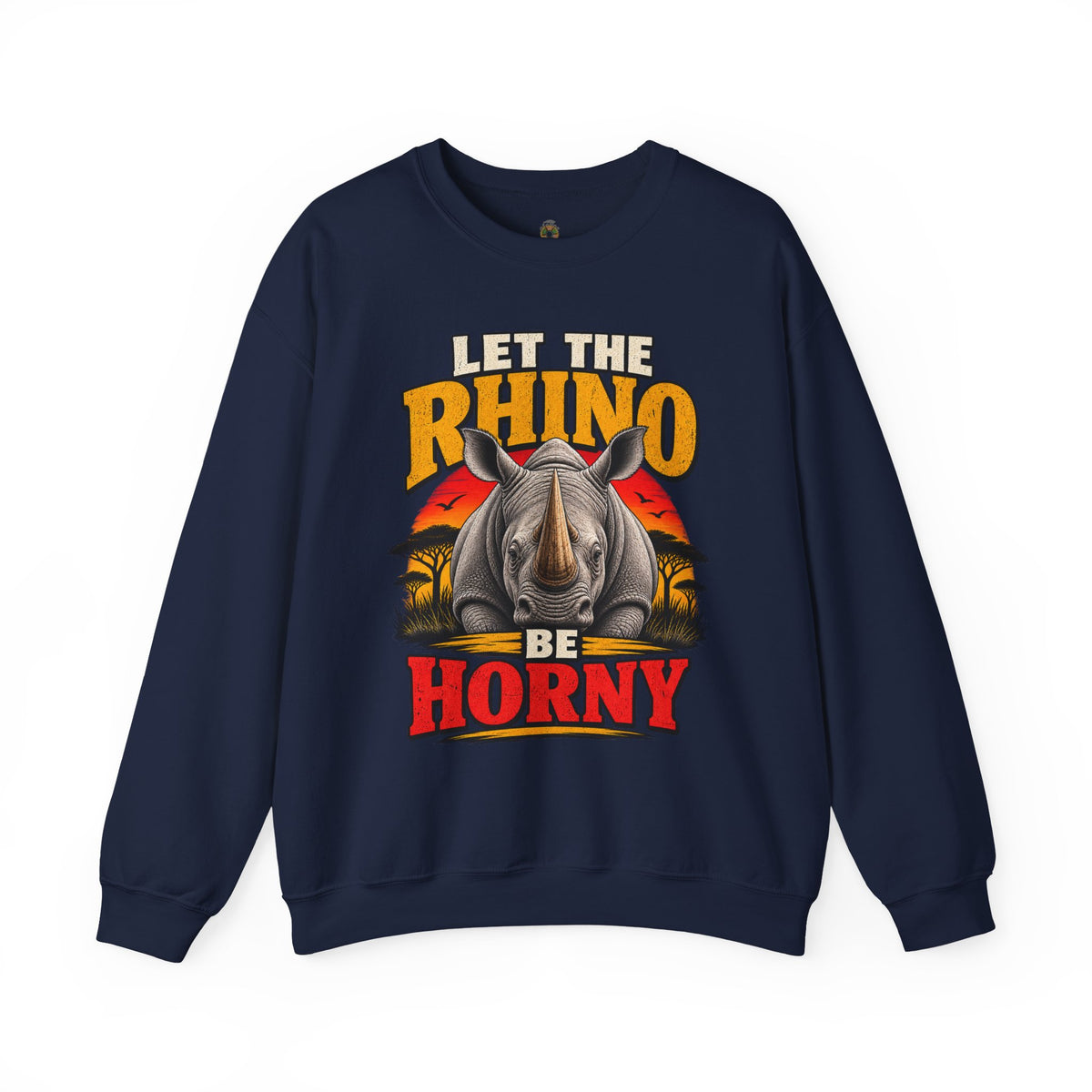Let the Rhino Be Horny – Unisex Heavy Blend Crewneck Sweatshirt