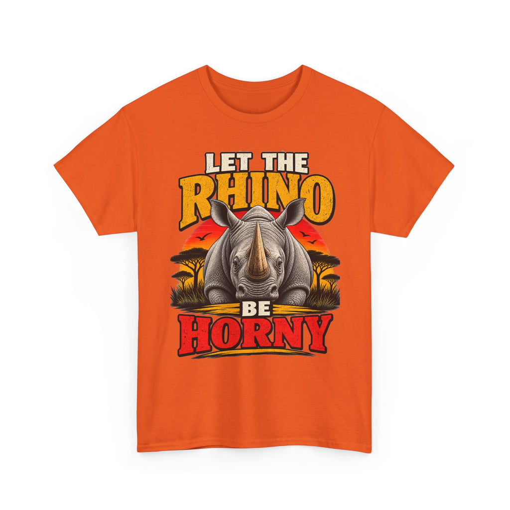 Let the Rhino Be Horny – Unisex Heavy Cotton Tee