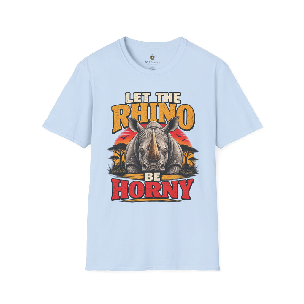 Let The Rhino Be Horny T-Shirt — Vintage Rhino Graphic Tee