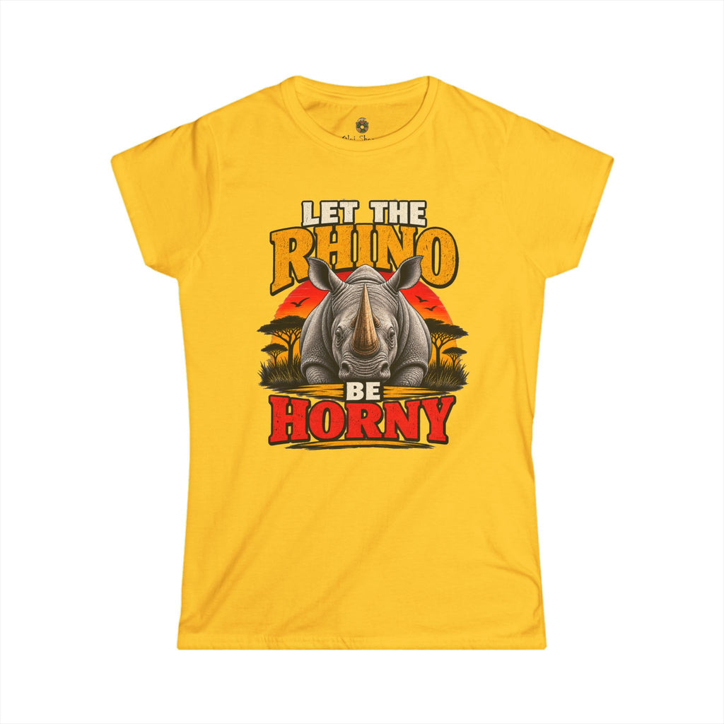 Let the Rhino Be Horny – Women's Softstyle Tee