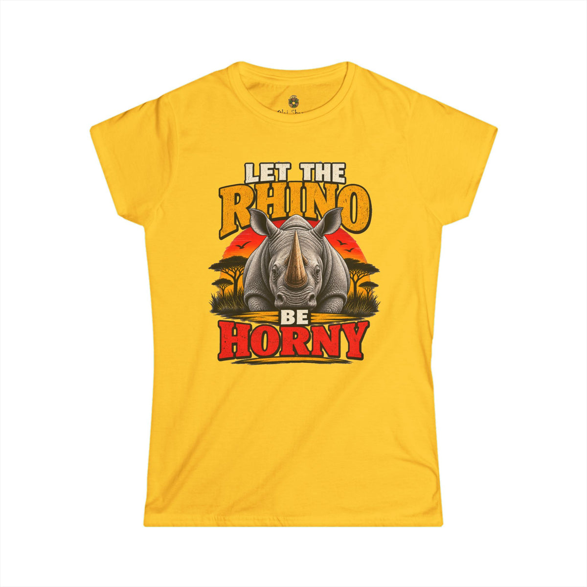 Let the Rhino Be Horny – Women's Softstyle Tee