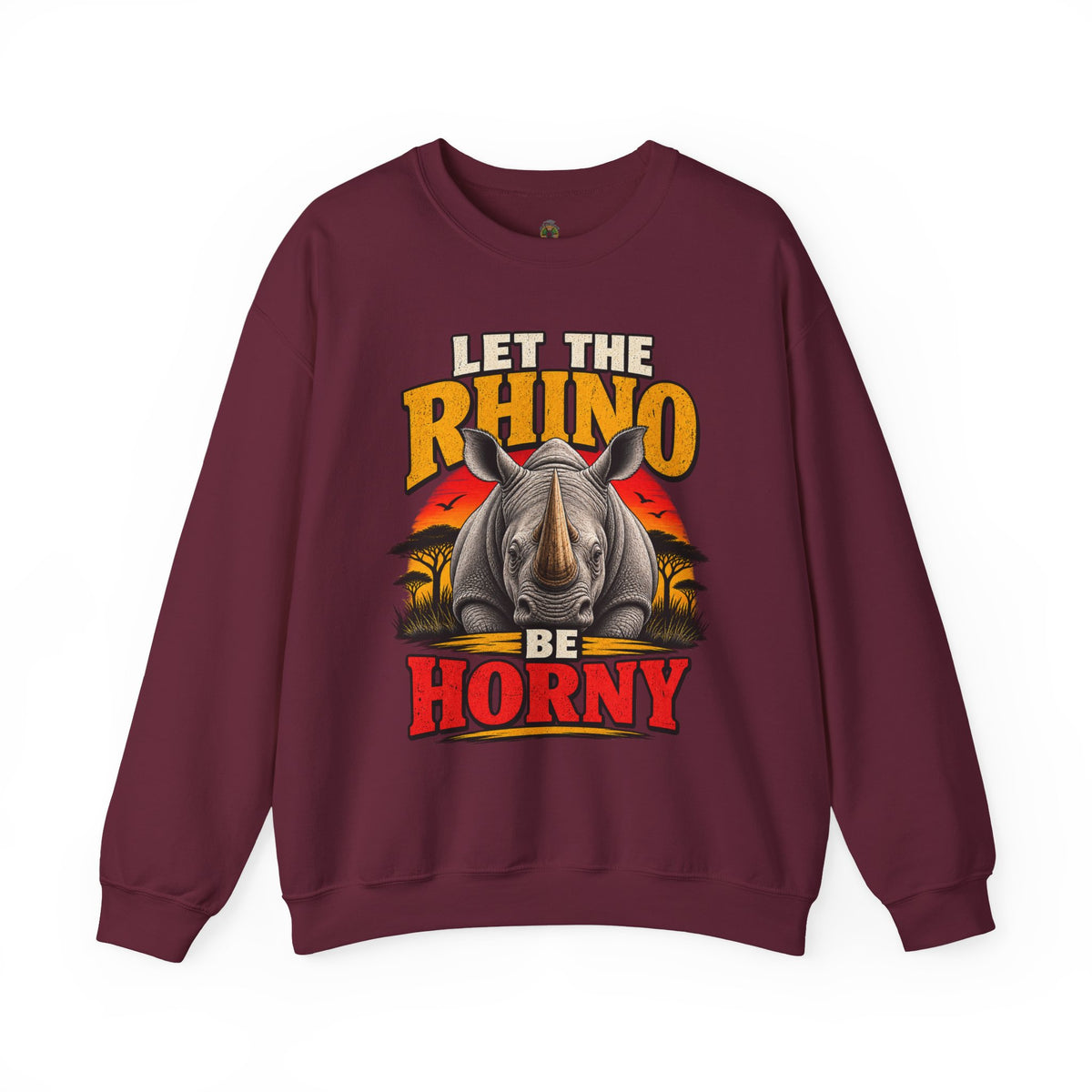 Let the Rhino Be Horny – Unisex Heavy Blend Crewneck Sweatshirt