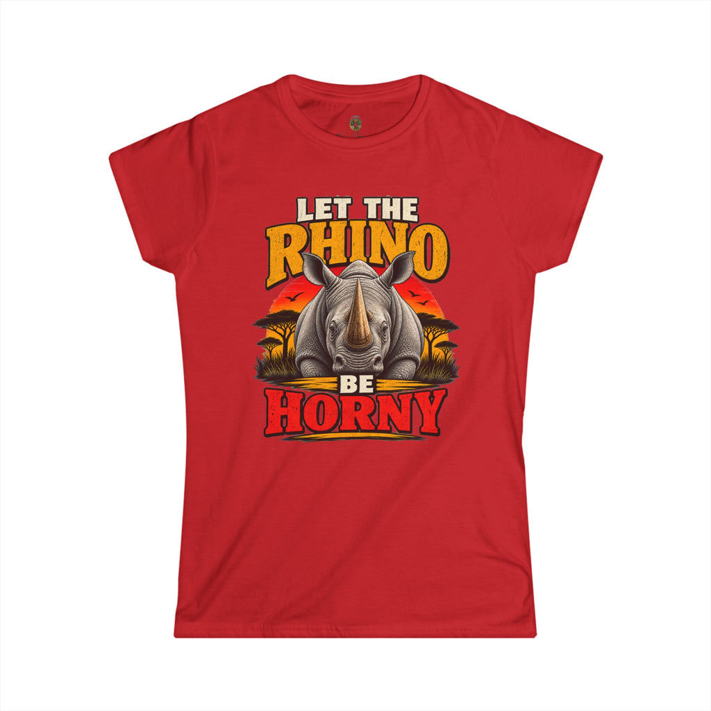 Let the Rhino Be Horny – Women's Softstyle Tee